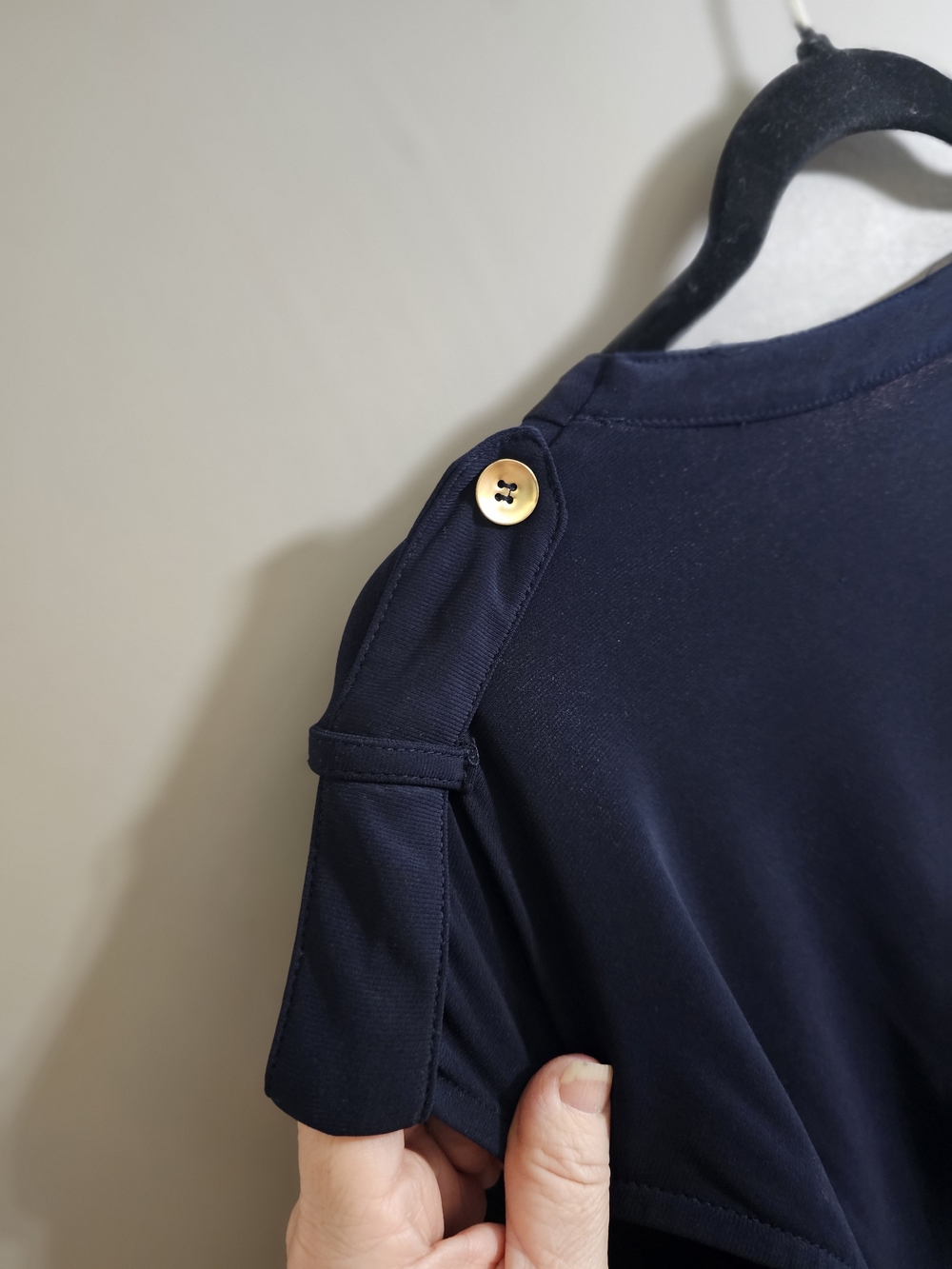 Emma & Michele Navy V-Neck Romper Shorts - Picture 5 of 5